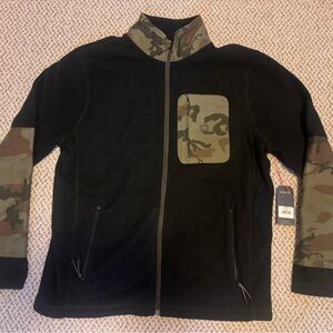 Roark Landfall Fleece - Black Jacket with Camouflage Details